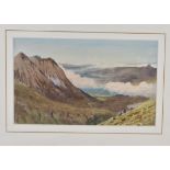 •John Cyril Harrison (1898-1985) watercolour on paper, 'Mountainous Landscape, possibly the Isle