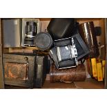 An Agilux Agifold 6 x 6 cm Roll Film Folding Camera, serial no 08441, shutter sticking at slow