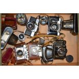 A Group of Russian and German 35mm Cameras, including Zenit E, Zenit TTL, Praktica MTL 5, Bencini,