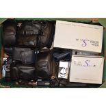 A Tray of Compact Cameras, including Pentax Espio, Nikon Pronea, Canon Power Shot, Ricoh, Olympus,