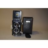 A Ricoh Auto 66 TLR Camera condition G, shutter working, meter responds to light, counter untested
