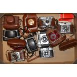 A Group of 35mm Viewfinder Cameras, including Braun Paxette Reflex, Kodak Retinette (2 examples),