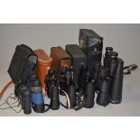 A Tray of Binoculars and Telescopes, including Wray VU 9 x40, Russian (USSR) 20 x 60, Inpro