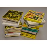A Box of Super & Standard 8mm 200 ft Spool Package Films, twenty five films on various subjects,