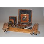 Lancaster Mahogany and Brass Plate Cameras, whole-plate The Royal Instantograph, with Lancaster