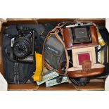 A Varied Collection of Cameras, Lenses and Other Items, including a Nikon F401s AF SLR camera with a