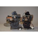 A Pair of Pathe Baby 9.5mm Cine Projectors, early type, modified with side-mounted motors,
