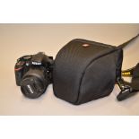 A Nikon D3200 DSLR Camera, serial no 7510125, powers up, body VG with AF-S Nikkor 18-55mm f/3.5-5.