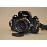 A Nikon F Photomic FTn SLR Camera, black, serial no 7160862, body G, meter untested, shutter