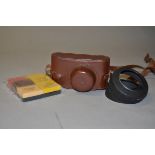 A Reid Camera Case, with Zenza Bronica screw-in lens hoods and boxed Ihagee accessories