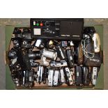 A Tray of Film and Digital Cameras, including Canon, Fujifilm, Nikon, Olympus, Pentax, Ricoh