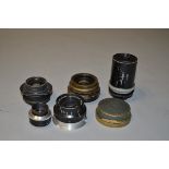 A Group of Dallmeyer and Ross Lenses, a Dallmeyer Adon lens, a Dallmeyer 5.3" f/4.5 enlarging