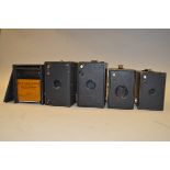 Brownie and Flexo Box Cameras, including No 2c model A (2), model C No 2 Flexo Kodak and a Kewpie