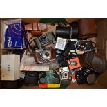 A Tray of 35mm Cameras and Accessories, including Asahi Pentax Spotmatic, Praktica BC 1