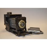A Folmer Graflex Speed Graphic 5"x 4" Camera, condition F, with a Kodak Anastigmat 6?" f/4.5 lens,