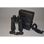 A Pair of Helios 15 x 70 Binoculars, waterproof, long-eye relief, 77m at 1000m, with caps and