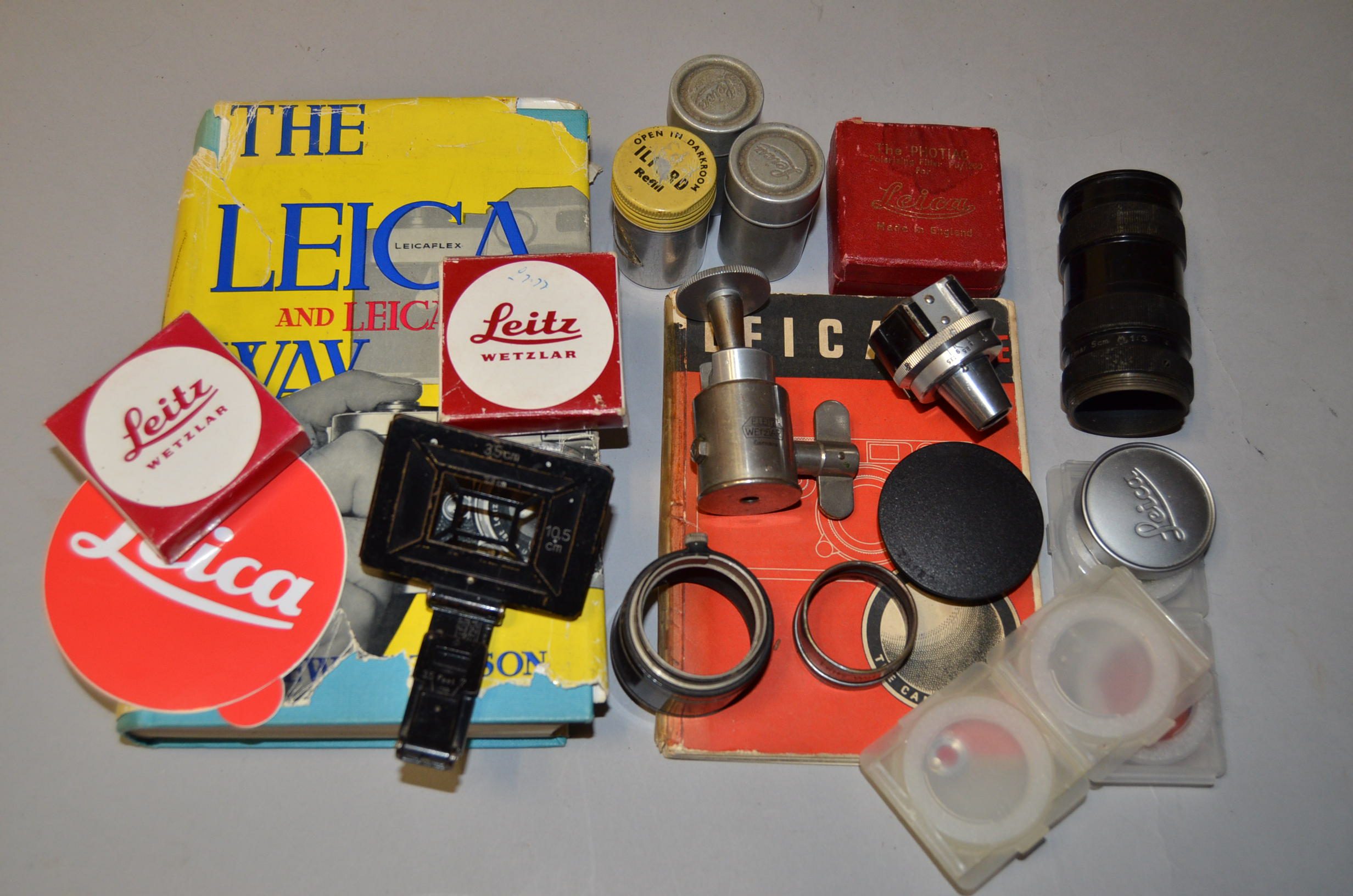 Leica Literature and Accessories, including The Leica and Leicaflex Way (1966), Leica Guide (