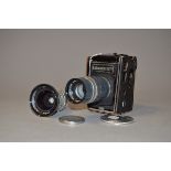 A Kalimar Six Sixty Roll Film SLR Camera Outfit, serial no FT88369, shutter working, body F, some