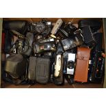 A Tray of 35mm and other Compact Cameras, including Fuji, Goldline, Kodak Instamatic, Le Clic,