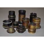 A Collection of J H Dallmeyer and Other Lenses, including a Dallmeyer Popular Telephoto 10" f/6