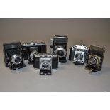 Six German Folding Cameras, a Balda Super Baldax, a Certo Dollina II and a Zeiss Ikon Contina 524/24