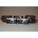 Two MOM Mometta Rangefinder Cameras, a Mometta, serial no 544375 and a Mometta II, no 546132, both