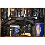 A Tray of Various Compact Film Cameras, including Agfa, Fuji, Halina, Miranda, Olympus, Pentax,