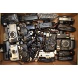 A Tray of Film and Digital Compact Cameras, including Canon, Minolta, Nikon, Olympus, Pansonic,