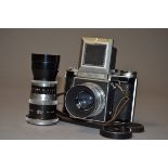 An Agiflex I Roll Film 6 x 6cm SLR Camera, serial no R7055, shutter working, with an Agilux