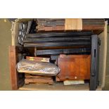 A Box of Various Film Plate Holders, assorted sizes from 6 x 9 cm to 8" x 10", mainly wooden with