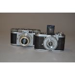 A Zeiss Ikon Tenax I and a Braun Paxette I 35mm Viewfinder Cameras, Tenax I, serial no J80366,