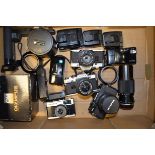 Olympus Cameras and Accessories, including OM-2 Spot/Program, OM10 (2 ), Olympus Trip 35,