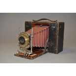 A No 3 Cartridge Kodak Camera, circa 1900, red bellows, shutter broken, condition F