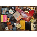 A Tray of Small Photographic Accessories, including exposure meters (Ambassador, Eos, Gossen, Nebro,
