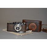 A Leica II Model D Rangefinder Camera, black, serial no 82732, 1932, with Elmar 50mm f/3.5