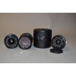 Olympus OM-System Lenses, a Zuiko MC Auto-W 28mm f/2.8, condition G, a G.Zuiko Auto-W 28mm f/3.5,
