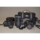 A Yashica FX-3 Super 2000 and Pentax Z-10 SLR Cameras, FX-3 serial no 7206760, shutter working and a