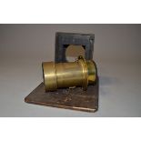 A Large Darlot Paris Brass Lens, possibly Petzval, "Objectif d'Artiste", serial no 36039, focal