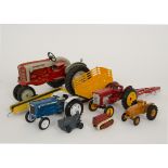 Model Tractors by Various Makers, including CIJ France 3/33 Renault E30 Tractor, orange, Maxwell