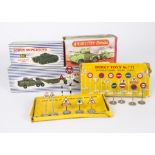 Dinky Toys 660 Tank Transporter, 651 Centurion Tank, 771 Road Signs, Benbros Qualitoys Mobile Radar,