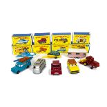 Dinky Toys 182 Porsche 356A Coupe, red body, spun hubs, 140 Morris 1100, light blue body, 155 Ford