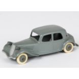 French Dinky Toys 24N Citroen 11BL, grey body and ridged hubs, boot, large lettering on base, cast