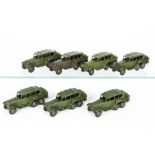 Dinky Toys 152b Reconnaissance Car, seven examples, six in military green, one in olive drab, two