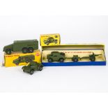 Dinky Toys 697 25-Pounder Field Gun Set, comprising 688 Field Tractor, 687 Trailer, 686 Field Gun,