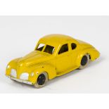 A Pre-War Dinky Toys 39f Studebaker State Commander, scarce example with yellow body, thin axles,