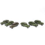 Dinky Toys 152b Reconnaissance Car, six examples, five in military green, one in olive drab, one