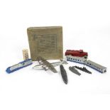 Pre-War Dinky Toys 62p Armstrong Whitworth Ensign Air Liner, Elsinore', silver, four red three-