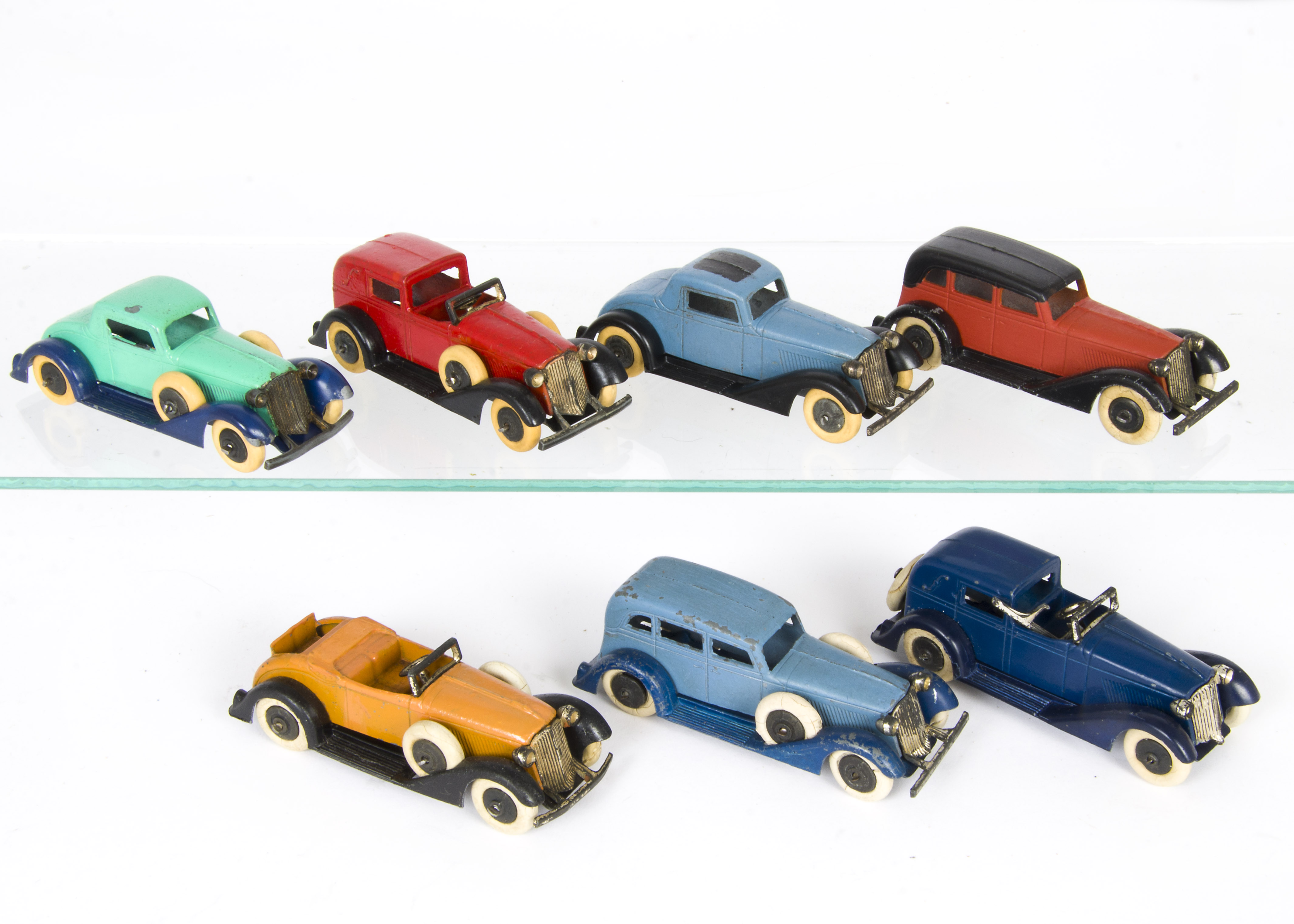 Pre-War Tootsietoys, seven Grahams all with varying degrees of restoration, no missing parts, one