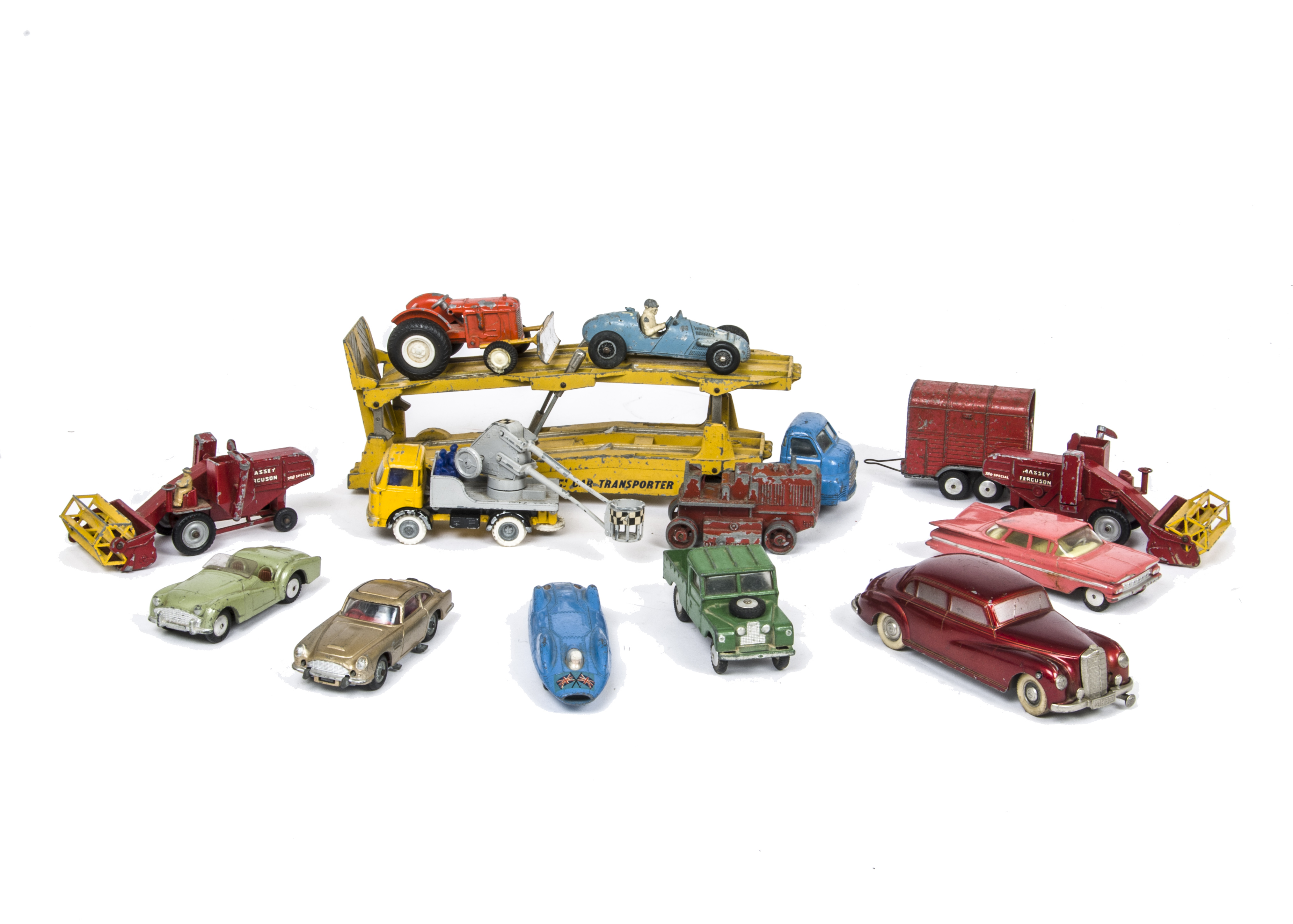 Various Diecast, including Prameta clockwork Mercedes-Benz 300, red body, Corgi Toys James Bond's