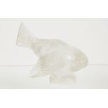 A Rene Lalique glass dove, on rectangular base, etched 'R.LALIQUE' to underside, 12 cm long